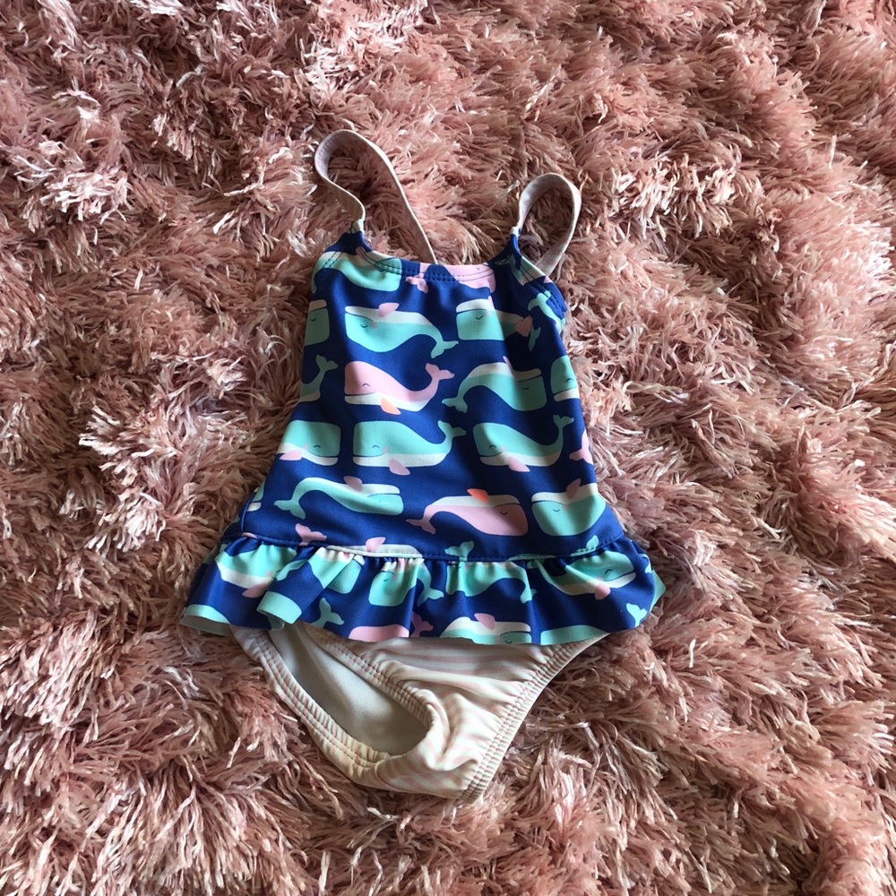 Carters 2t baby girl whale bathing suit